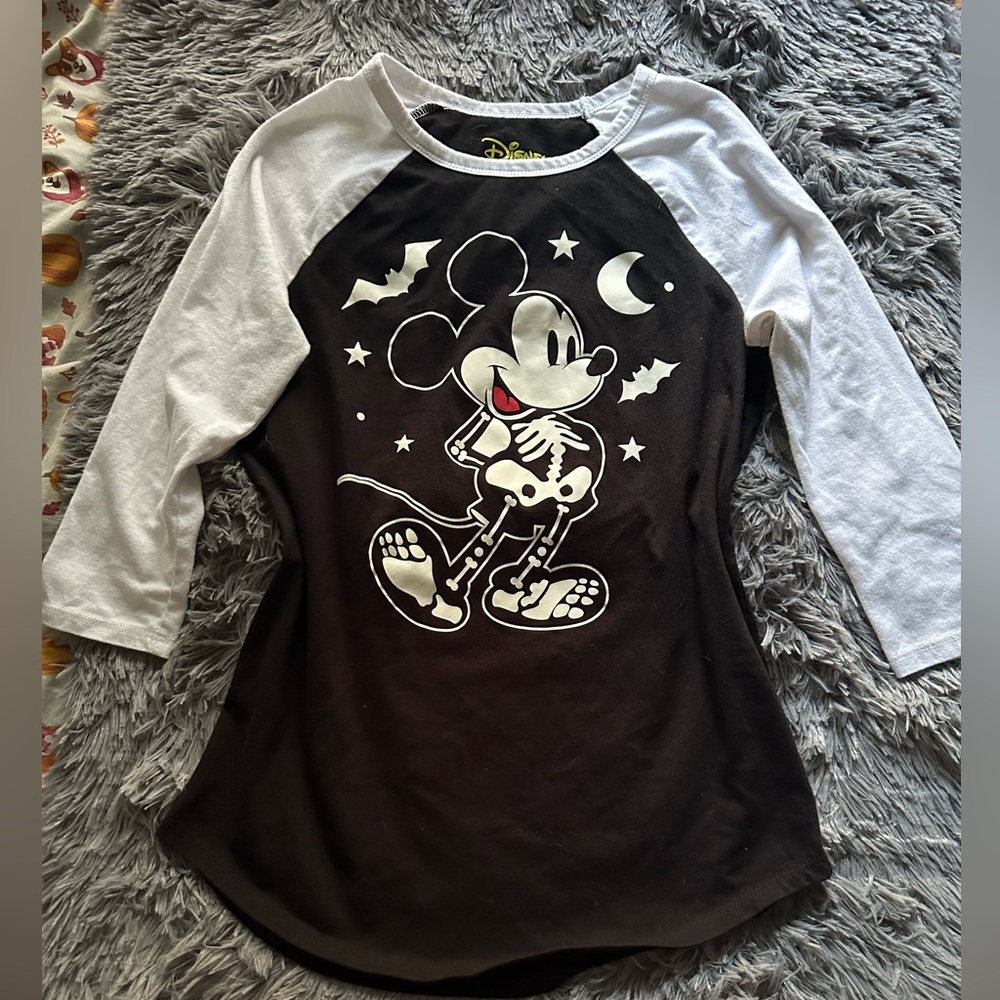 Disney Mickey Mouse baseball tee Halloween Mickey skeleton Mickey Mouse